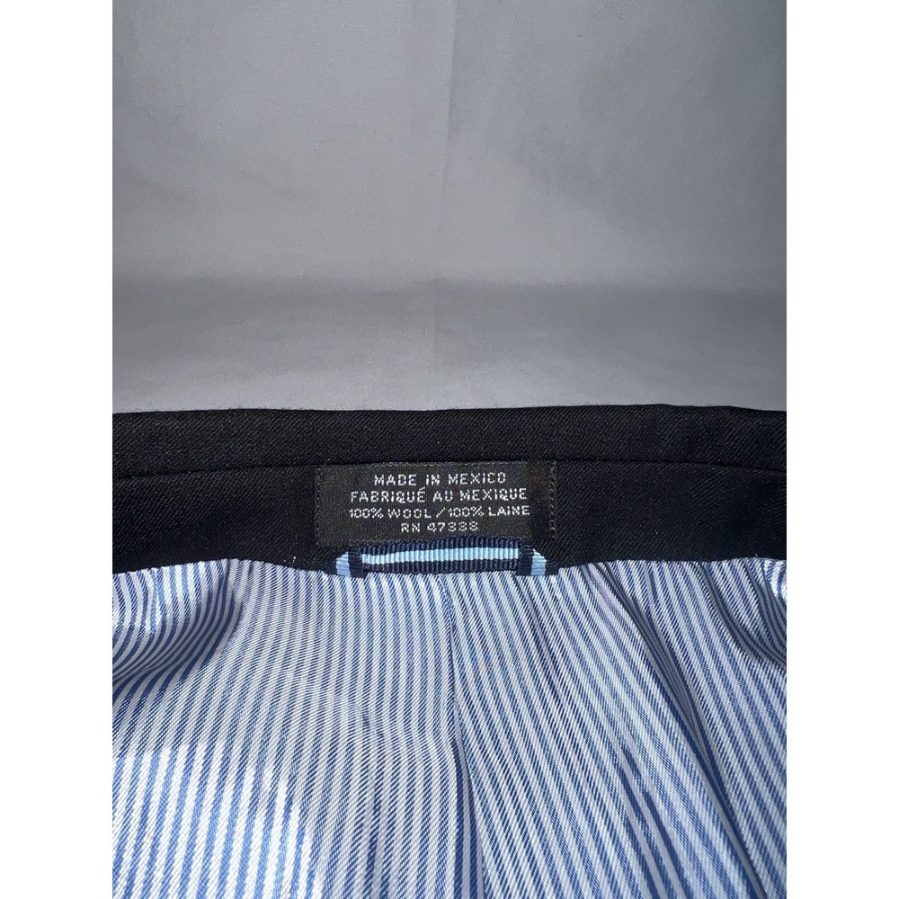 Tommy Hilfiger Blazer Mens 46R Black 100% Wool Two Button Notch Lapel Sport Coat - Picture 3 of 6